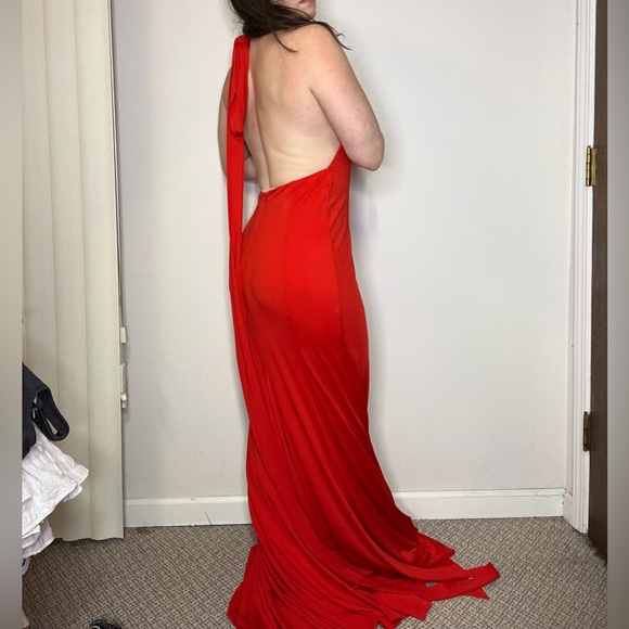 Harper + Lemon Red Even Gown New With Tags V-Neck Open Back Formal Dress - Picture 3 of 10
